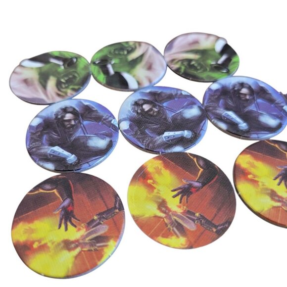 Heroes Game Players Cardboard Replacement Pieces Double Sided Role Play - Picture 2 of 4